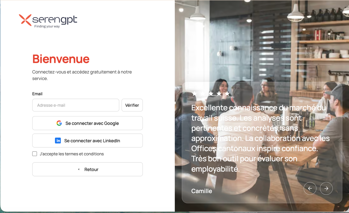 SerenGPT se connecter
